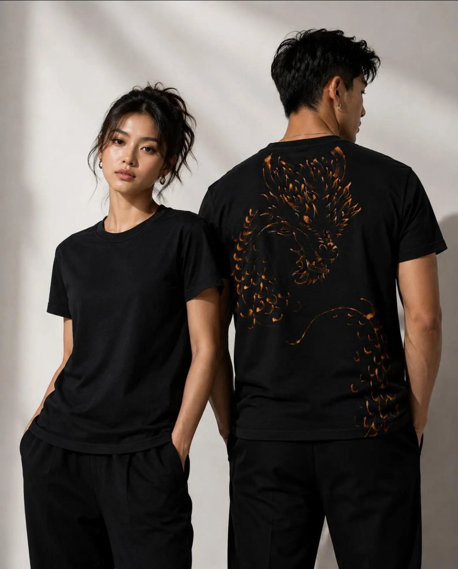 Dragon Bleach Art T-Shirt | Classic Fit Unisex Tee | 100% Premium Cotton | Handmade Dragon Graphic Shirt | Japanese Inspired Back Print
